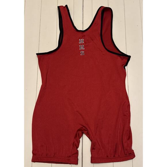 BRUTE Team Singlet WRESTLING Size 2XL XXL 225-275 lbs Poly Lycra RED BLACK - Picture 7 of 8
